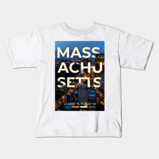 Massachusetts Travel Poster Kids T-Shirt